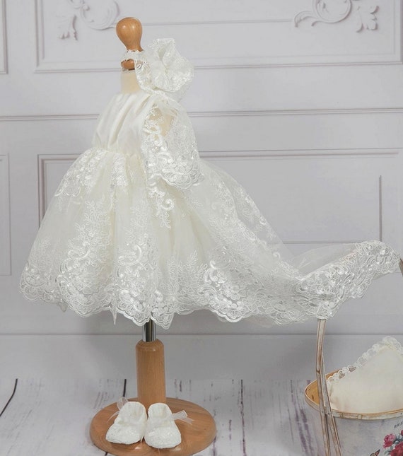 Christening Baby Girl Dress Baptism Girl Dress Ceremony Girl Dress Special Occasions Dress Christening Gown Ivory Princess Dress Etsy UK