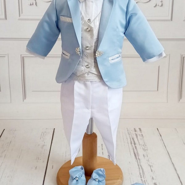 Christening Boy Suit, Baptism Boy Suit, Formal Boy Suit, Blessing outfit, Wedding Boy Outfit, Ceremony Boy Suit, Luxury Ring Bearer Outfit