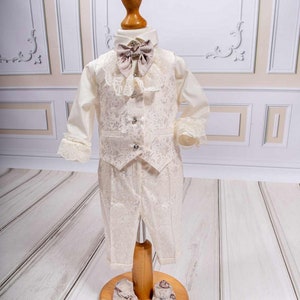Christening Boy Suit, Baptism Boy Suit, Formal Boy Suit, Blessing outfit, Wedding Boy Outfit, Ceremony Boy Suit, Elegant Ring Bearer Outfit
