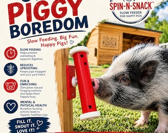 Spin-n-Snack™ Enrichment Activity | Outdoor Potbelly Pig Toy | Piggy Fun