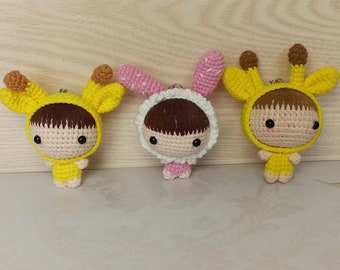 Crochet doll, amigurumi doll, handmade doll, for sale, personalized doll, princess doll, stuffed doll, cuddle doll，Key Chain