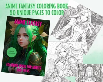 Libro para colorear de chicas de anime: Arte manga fantástico (Descarga PDF)