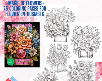 Flower Coloring Book: 75 Floral Designs for Relaxation - PDF Download