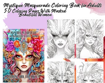 Libro para colorear de mujeres enmascaradas: 50 retratos místicos (PDF)