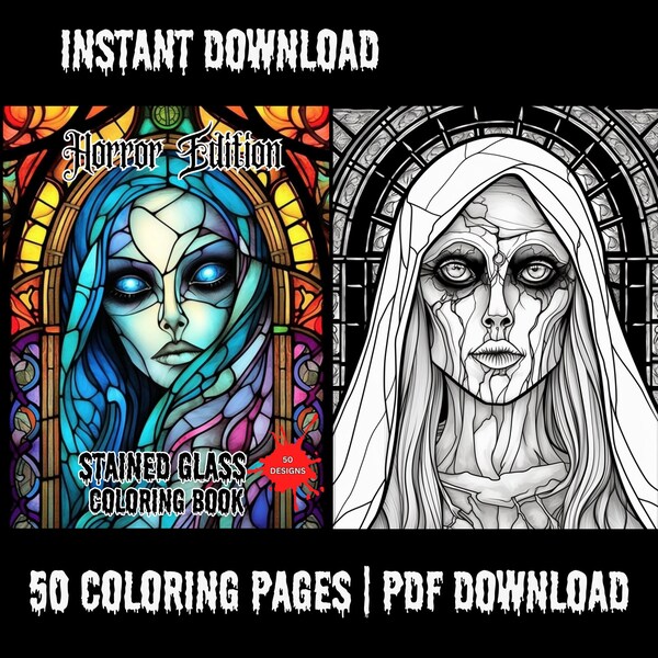 Stained Glass Window Coloring Page - Etsy