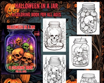 Libro para colorear de Halloween en un frasco: 50 páginas espeluznantes (PDF)