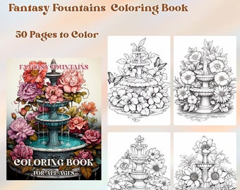 Libro para colorear de fuentes de fantasía: 50 diseños florales (Descarga PDF)