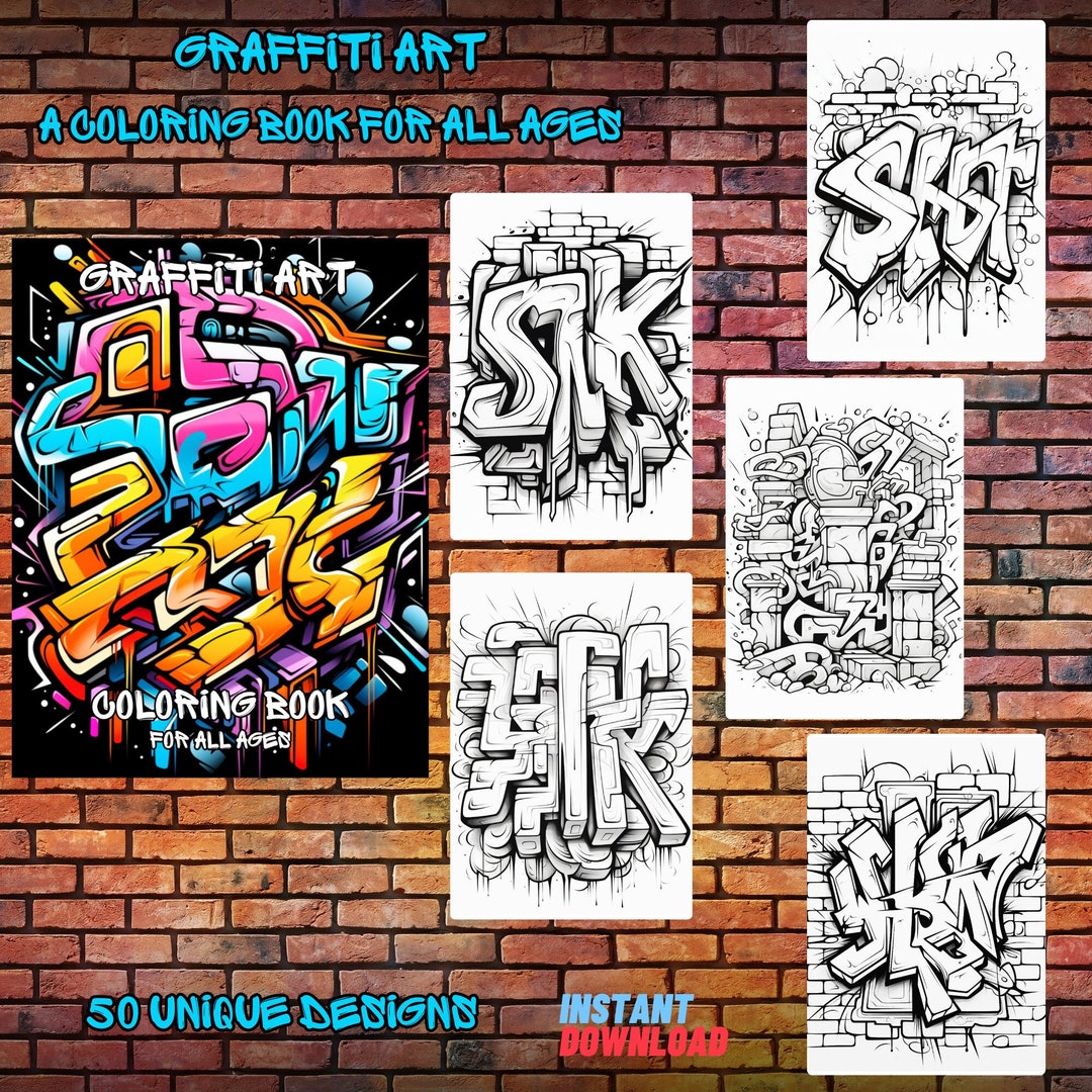 Graffiti Art Coloring Book | Graffiti Coloring Pages | Graffiti ...