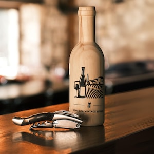 Semecca® Corkscrew Wine Opener, Waiter&#39;s Corkscrew Ebonywood, Double Stage, Wine Bottle Shaped Wooden Box, Gift, Wine Lovers