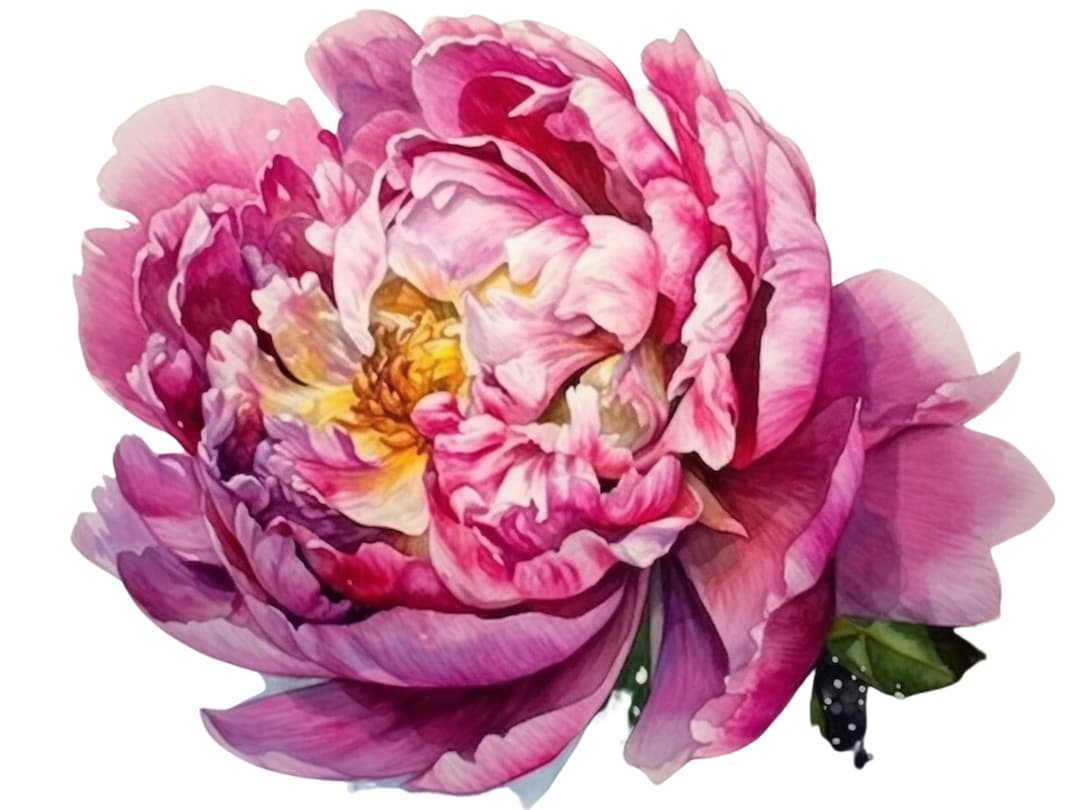 Peony Watercolor Painting Digital Art Drawing - PNG, JPG, SVG 300dpi 4: ...