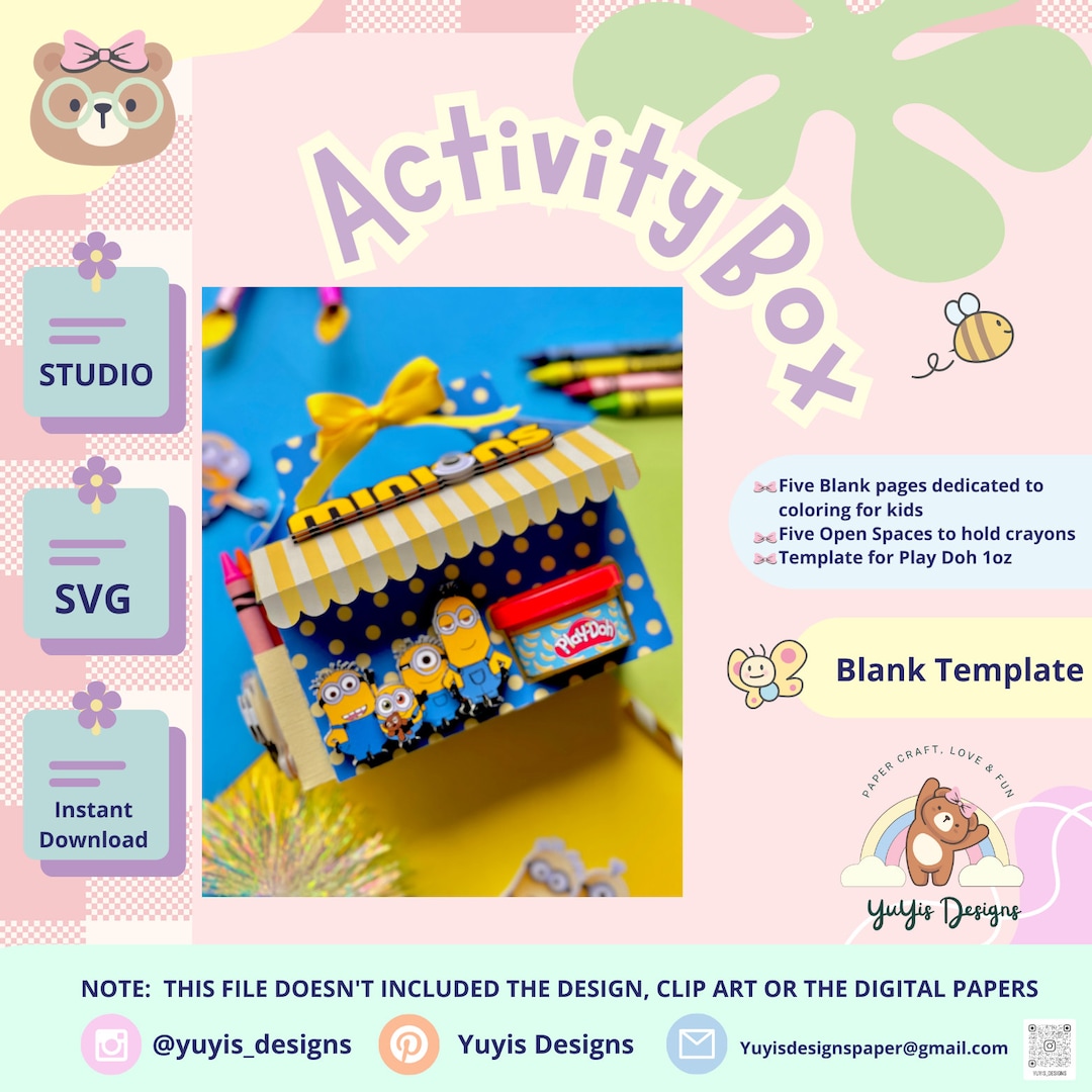 Activity Box, Box Template, SVG-STUDIO, Digital File, Cute File ...
