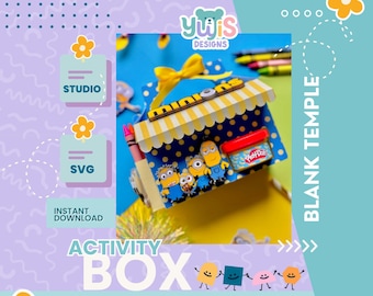 Activity Box Template: SVG-STUDIO, Playdoh & Crayons (Digital File)