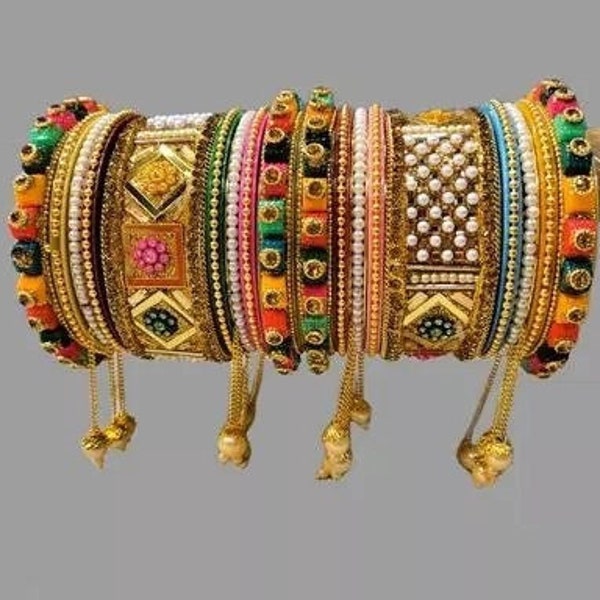 Designer Multi Color Fancy Punjabi Bangles Set, Bangles Set Daily Wear Bangles Set For Girls / Women