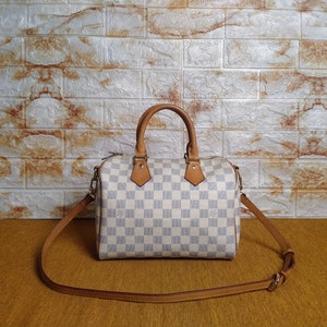 Louis Vuitton Brown Damier Ebene Coated Canvas and Black Cowhide Odéon mm Gold Hardware, 2021 (Like New), Womens Handbag