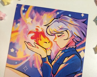 Sophie and Calcifer Howl's Moving Castle Print | Studio Ghibli art print