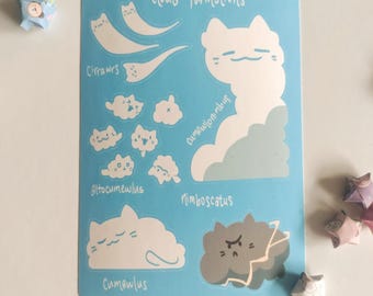 Cloud Cats (Cloud Furmations) Sticker Sheet | 12 kawaii stickers