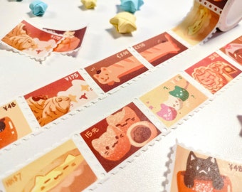 Cat Cafe Washi Tape: Bread Cats, Kawaii Scrapbooking Tape