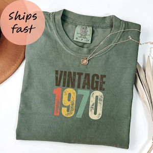 Comfort Colors® Vintage 1970 Shirt, Retro Birthday Gift Shirt, Seventies Shirt, 70s Party Shirt, Graphic Tee, Distressed Design T-Shirt