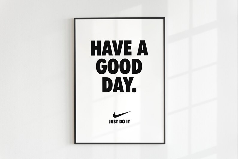 Nike Poster Motivational Quote WHITE DESIGN Just Do It Poster Etsy