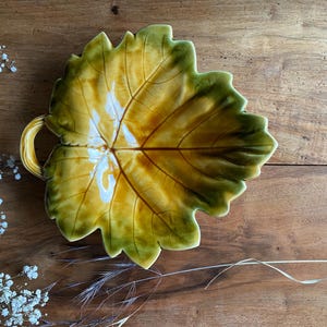 Vine Leaf in Barbotine - Sarreguemines