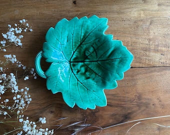 Hoja de vid en Barbotine - Sarreguemines