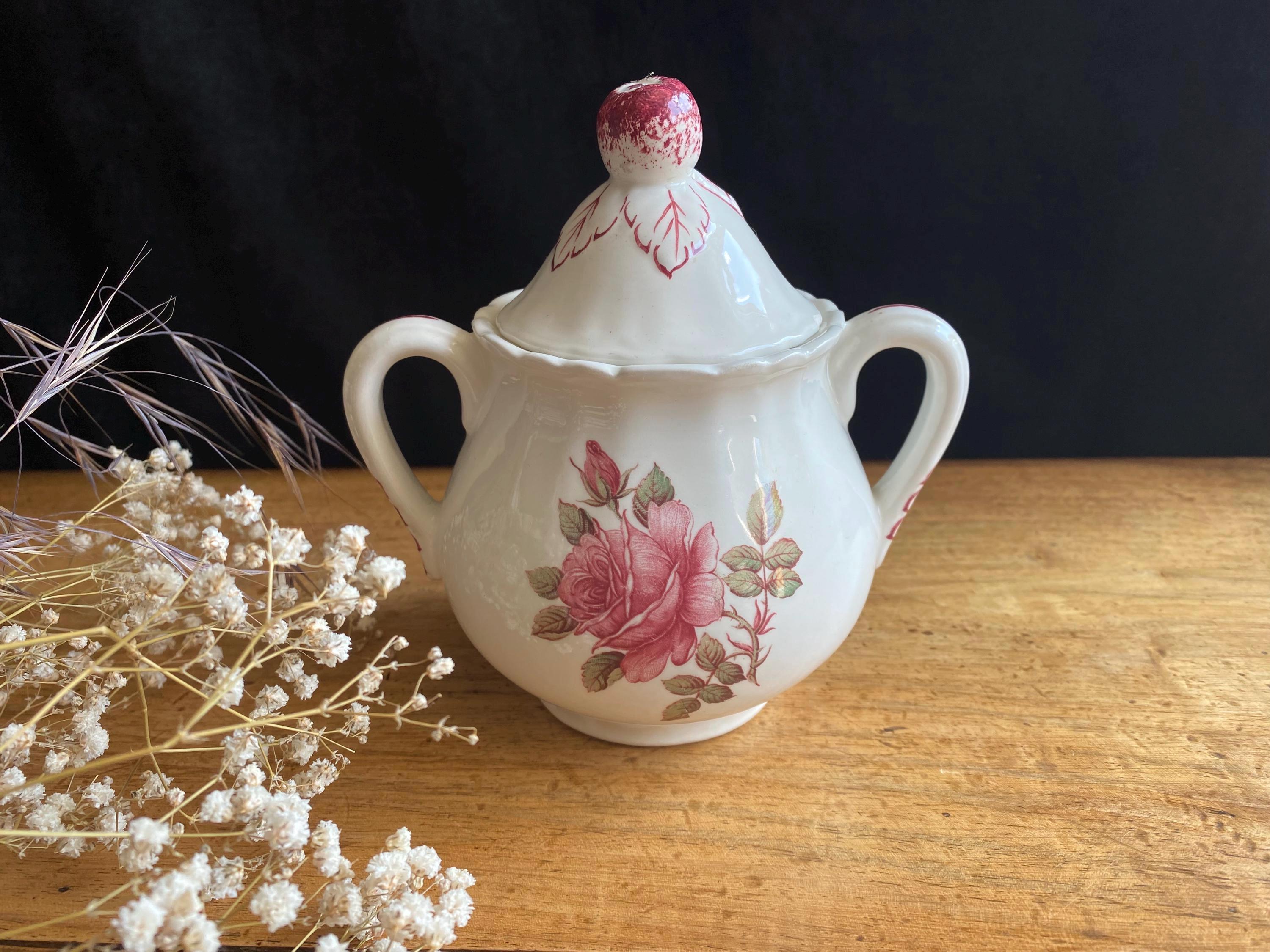 ANCIEN SUCRIER EN Porcelaine limoges Fleurs EUR 39,90 - FR