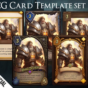 Conjunto de modelos de cartas de fantasia TCG nº 1 | PNG | Download digital
