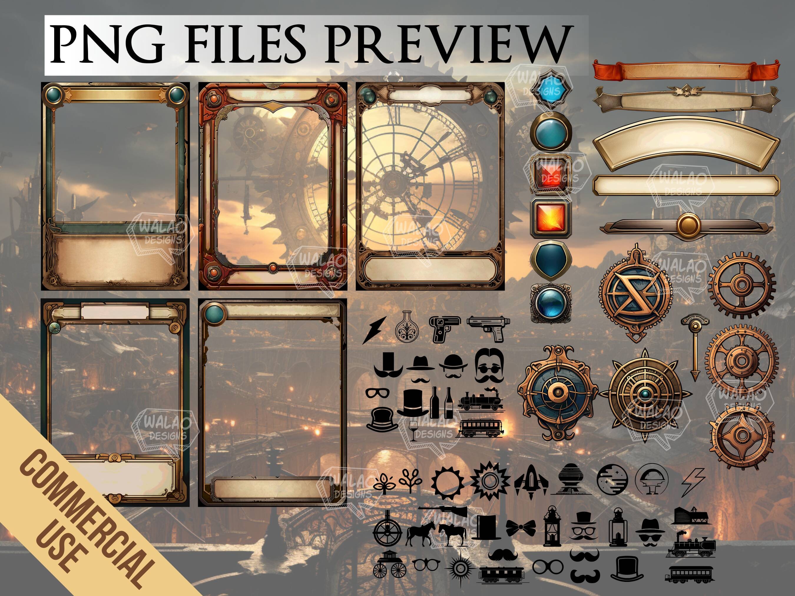 TCG Steampunk Card Template Set | PNG | Digital Download | Vintage - Etsy