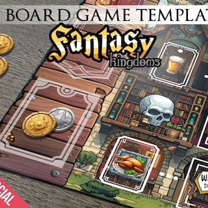 Fantasy-Brettspiel-Vorlagenset | PNG | JPG | Digitaler Download | Rollenspiel | Königreiche