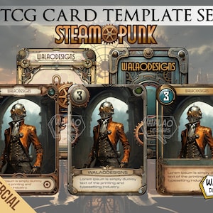 TCG Steampunk Card Template Set / PNG / Download digitale / Vintage