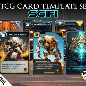 Set di modelli di carte TCG Scifi / PNG / Download digitale