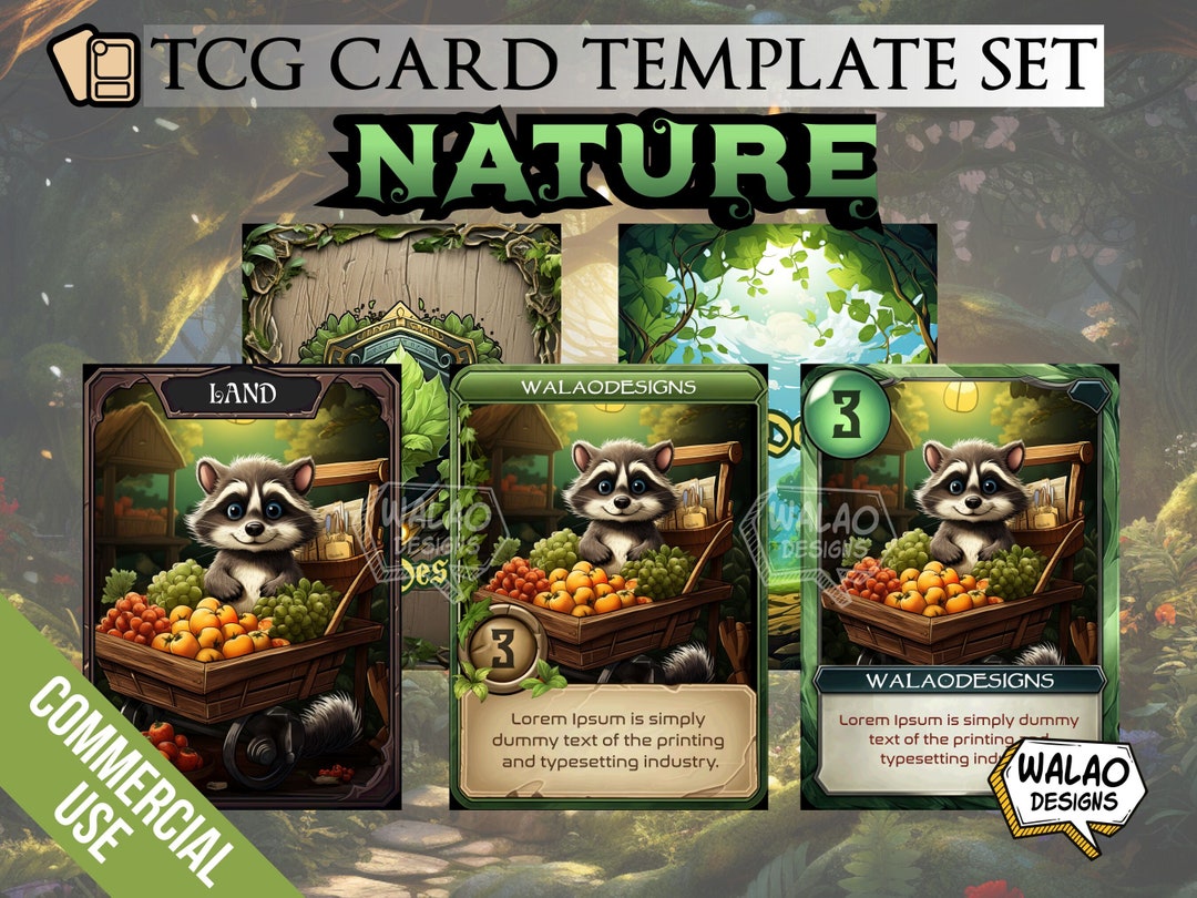 TCG Nature Card Template Set | PNG | Digital Download | Whimsical ...