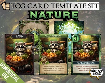 TCG Nature Card Template Set | PNG | Digital Download | Whimsical, Magical, Forest