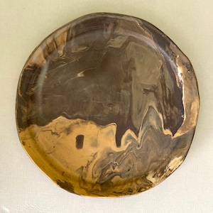 Rustic Handmade Ceramic Plate with Unique Spots - 21cm Organic Ceramic Dinnerware for Earthy Table Add Sophistication to Your Home Decor