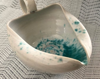 Gravy boat,  ceramic serving dish, Gifts for Mom, handmade dish, Sauce,  Modern Minimalist Bright