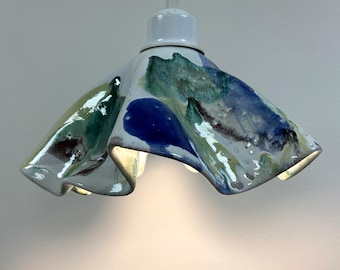 Handmade Ceramic Pendant Lamp: Unique Wabi Sabi Lighting