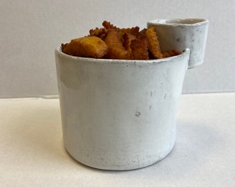 Dip and fries, A bowl of French fries, Chip un Dip Bowl, ceramic bowl, ceramic dish for french fries