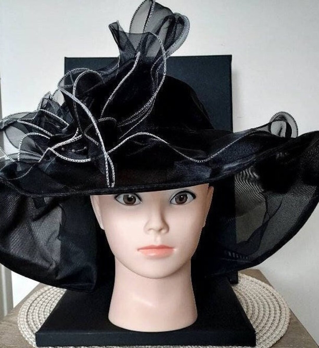 DERBY/CHURCH HAT, Women's Derby Hat, Women's Church Hat, Black Women's