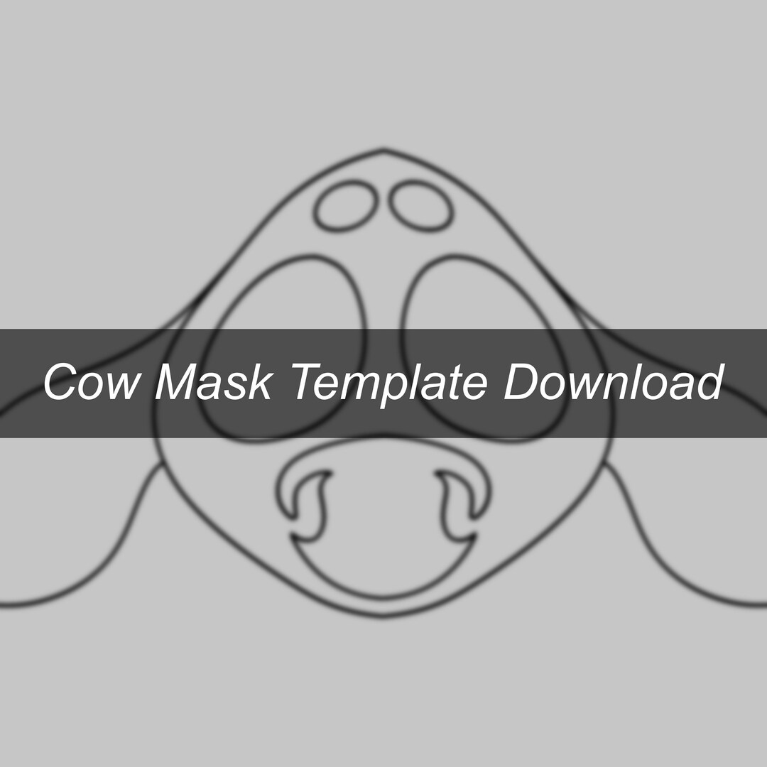 Cow Mask Template PDF Download Etsy
