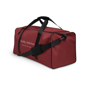 Muddy Stilettos Gym Duffle Bag, Wine Red Weekender Bag, Life Gets Messy Pack Anyway, Travel Bag for Her