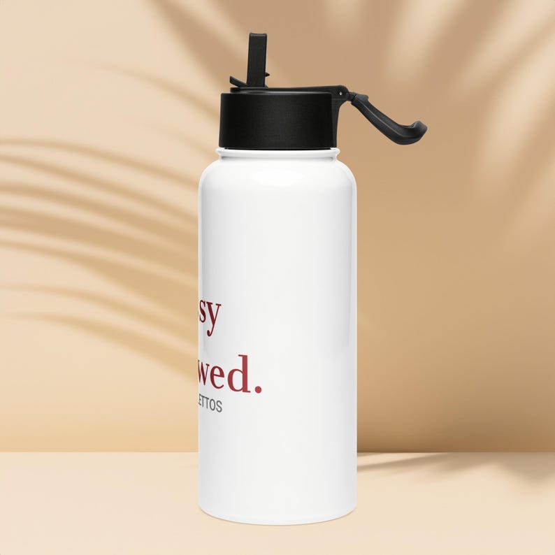 Messy Is Allowed Water Bottle, 32 oz Stainless Steel Bottle with Straw Lid, Muddy Stilettos Gym Bottle, Gift for Her