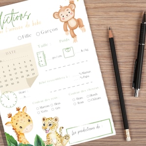 Jeu prédiction bébé pour baby shower