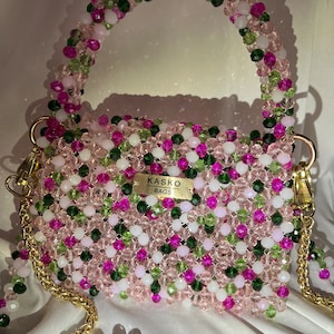 Handmade Crystal Beaded Bag: Luxury Evening Purse, Prom Bag