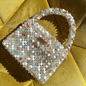 Crystal bead bag, luxury bead bag, Women Bead bag, wedding bag, beaded purse, women handbags, valentine’s gift for her
