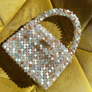 Crystal bead bag, luxury bead bag, Women Bead bag, wedding bag, beaded purse, women handbags, valentine’s gift for her