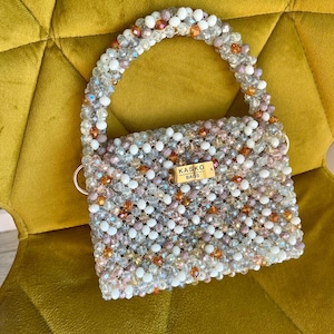 Crystal bead bag, luxury bead bag, Women Bead bag, wedding bag, beaded purse, women handbags, new year gift for her
