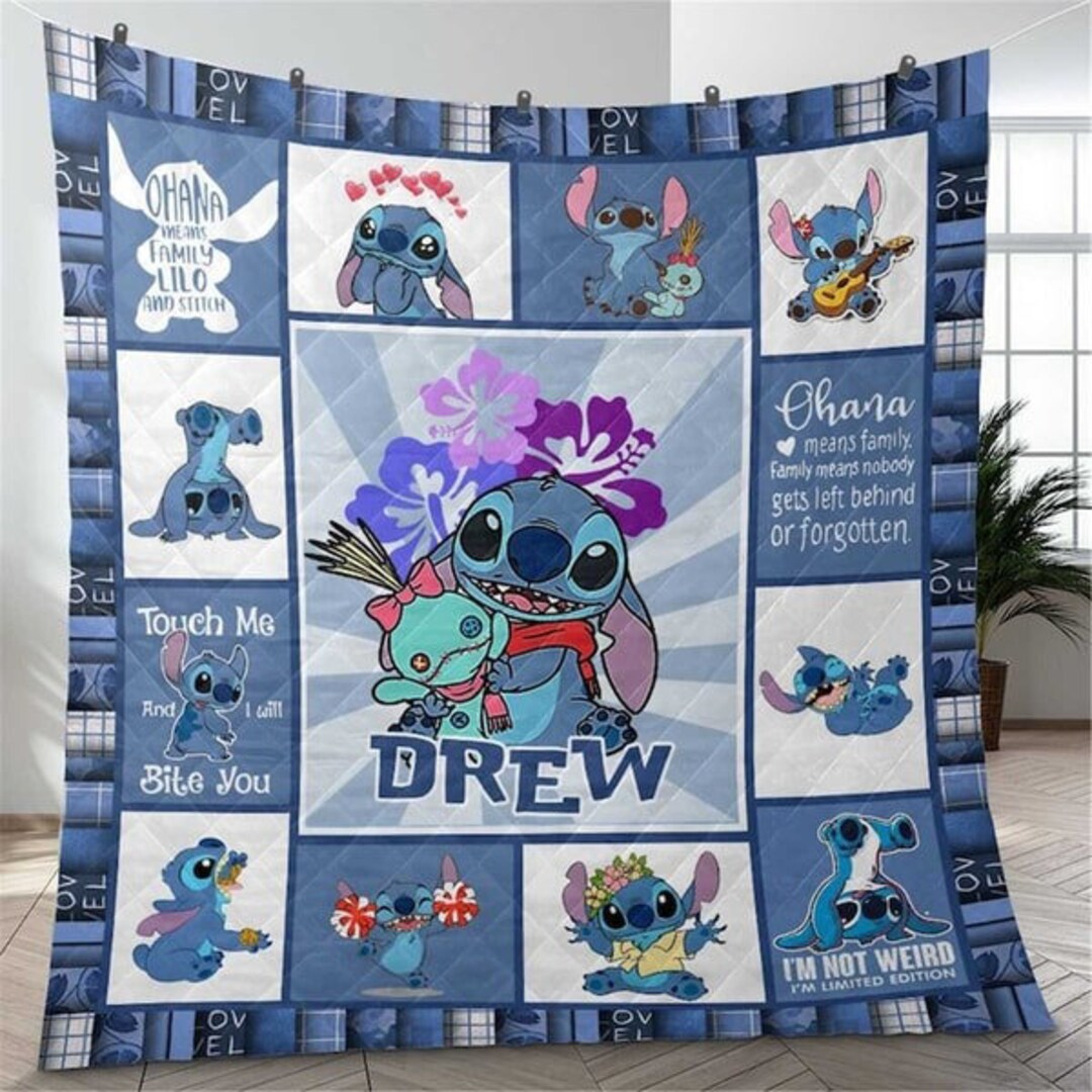 Custom Stitch Quilt Blanket Personalized Lilo and Stitch Etsy