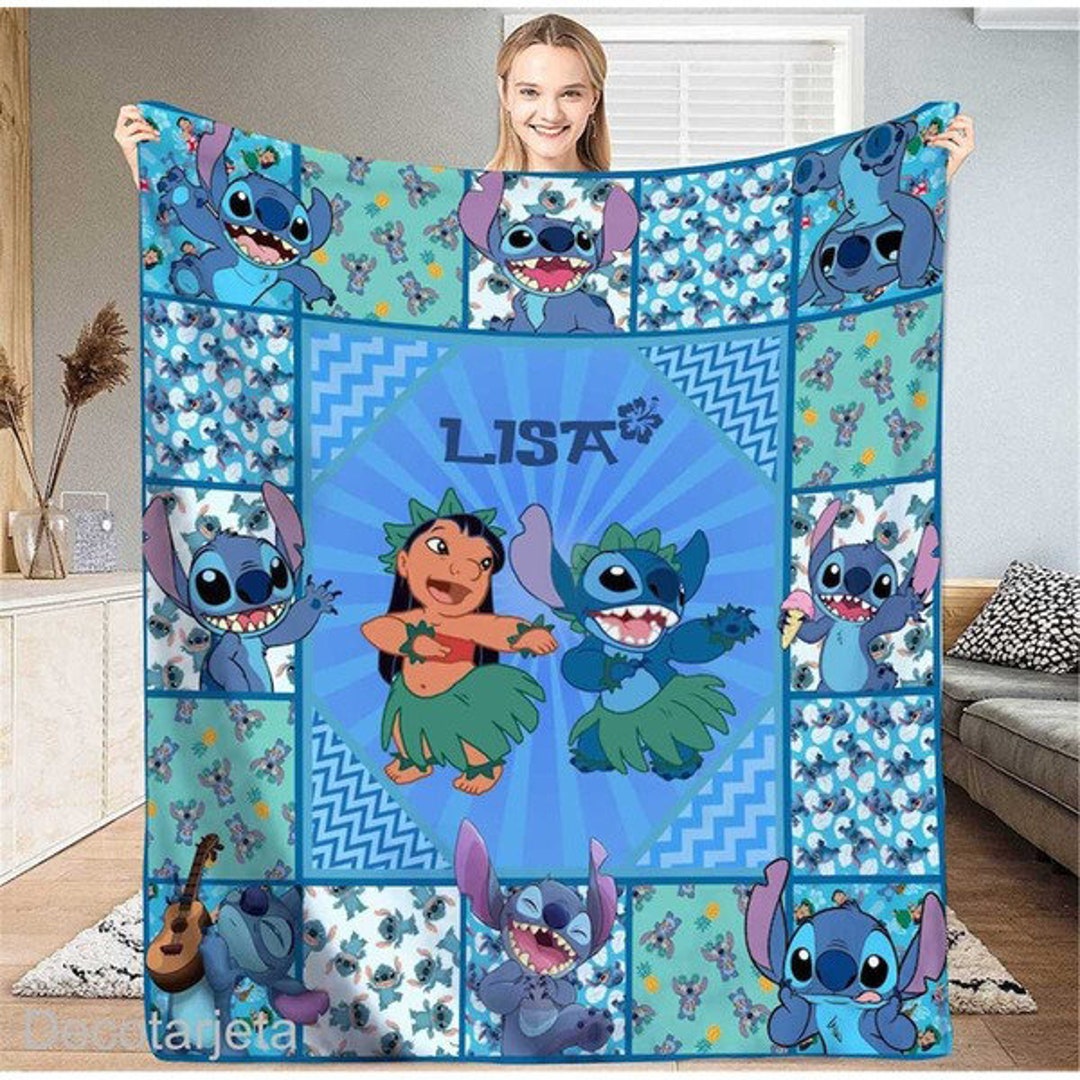 Personalized Stitch and Lilo Blanket Lilo and Stitch Blanket Etsy