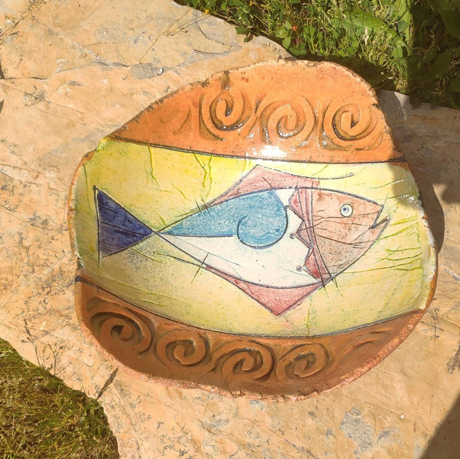 Decorative Fish Bowl Artistic Unique Ceramic Home Gift Etsy Canada