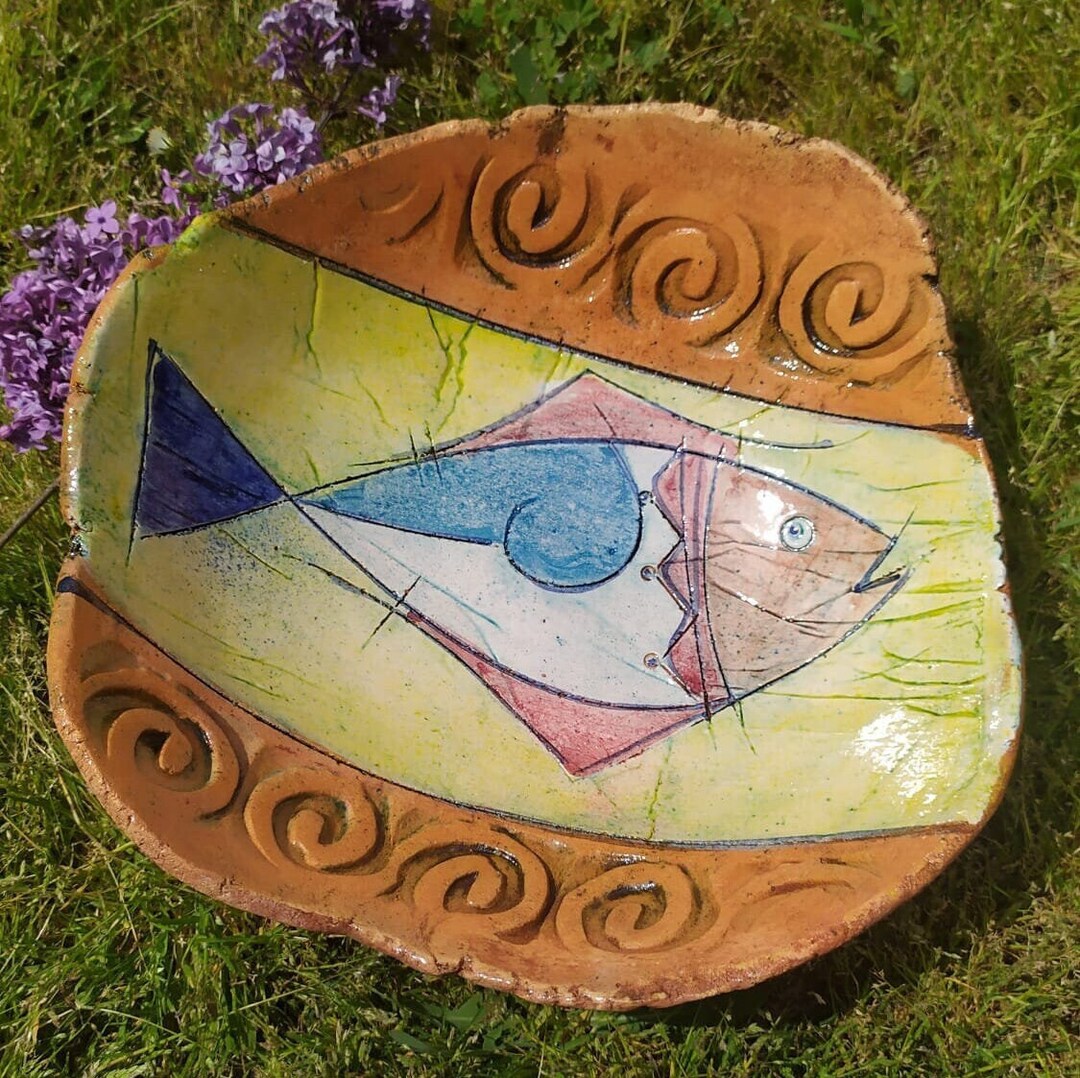 Decorative Fish Bowl Artistic Unique Ceramic Home Gift Etsy Canada